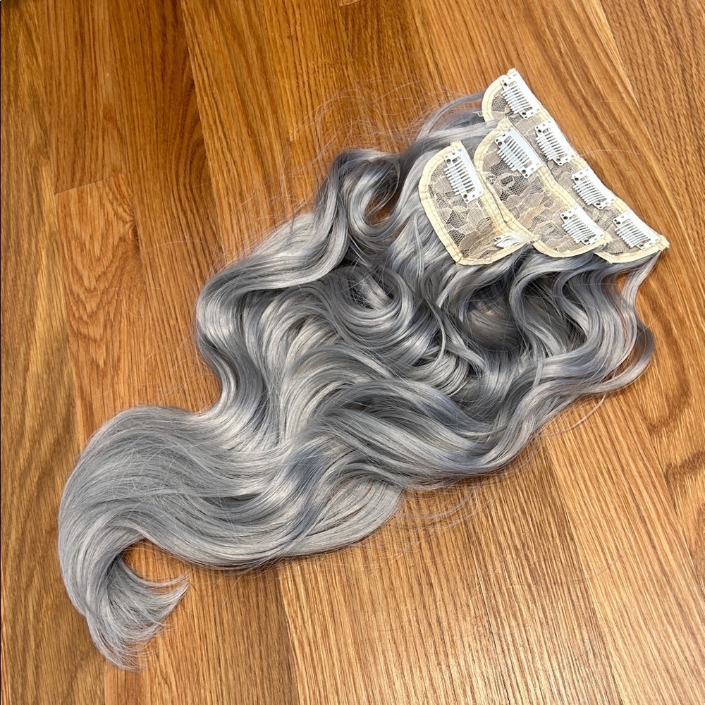 Elegant Silver Hair Extensions